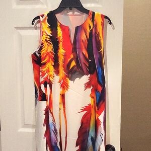 Bohemian maxi dress.  Large white and bold